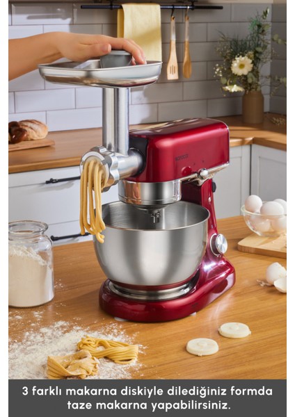Kırmızı 5l Döküm Çok Amaçlı Yoğurma ve Çekme Makinesi indirimleri