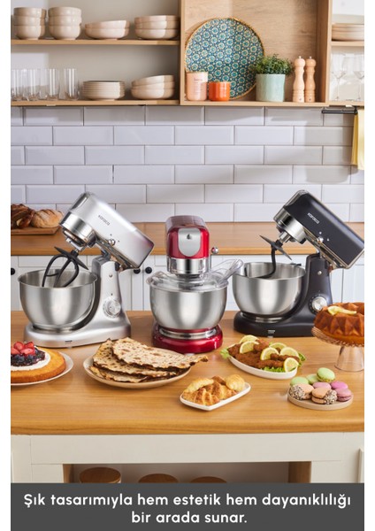 Kırmızı 5l Döküm Çok Amaçlı Yoğurma ve Çekme Makinesi