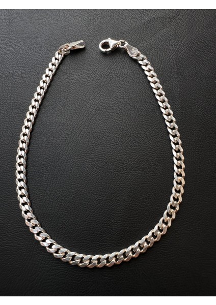 3,6 mm 21 cm Gurmet Erkek Gümüş Bileklik