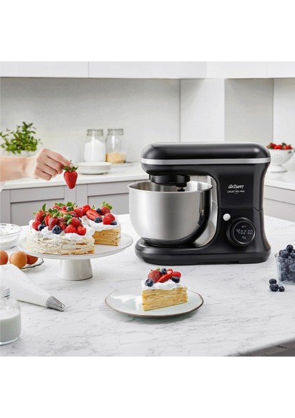 5l Kapasiteli Stand Mikser, 3 Aparat, 1500W, Siyah, Çok Fonksiyonlu fiyatları