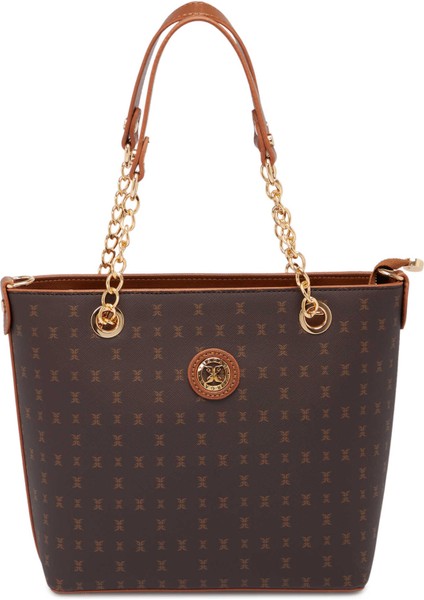 Kahve Print Kadın Omuz Çantası - S1WPR0000801-T4J