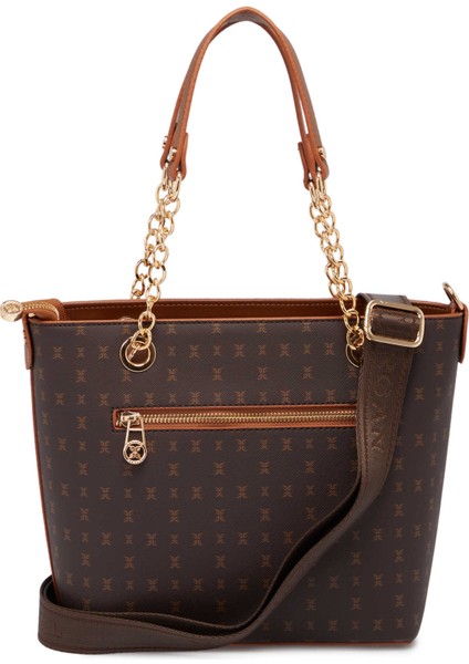 Kahve Print Kadın Omuz Çantası - S1WPR0000801-T4J modelleri