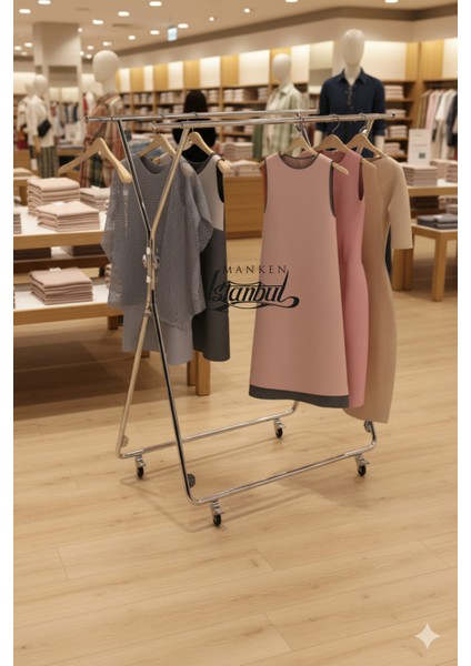 Katlanabilir Lüks Elbise Askısı Ayaklı-Fuar Askısı-Butik Standı fiyatları