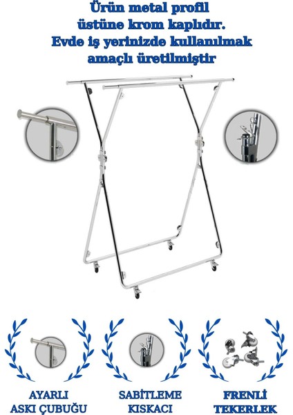 Katlanabilir Lüks Elbise Askısı Ayaklı-Fuar Askısı-Butik Standı modelleri