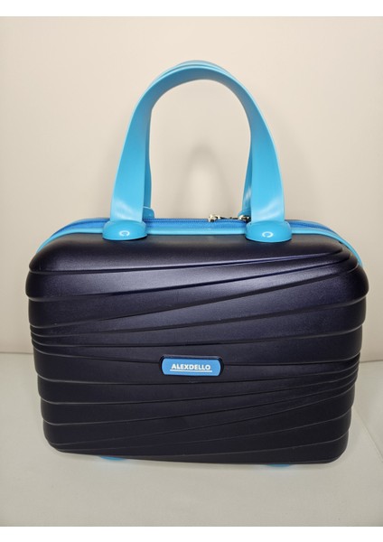 Lacivert Küçük Taşınabilir Makyaj ve Seyahat El Çantası