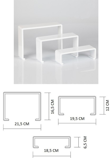 6 Parça Pleksi Beyaz Kademeli Ayakkabı Rafı & Ayakkabı Teşhir Standı & Organizer Raf fırsatları