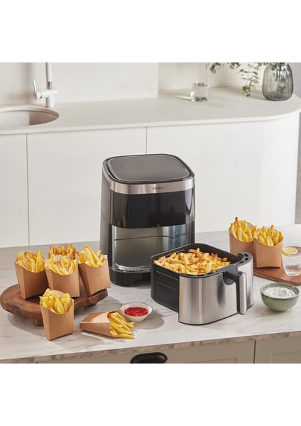 Yüksek Hacimli Dijital Airfryer, 10 Fonksiyon, Geniş Hazne, Siyah Renk fırsatları