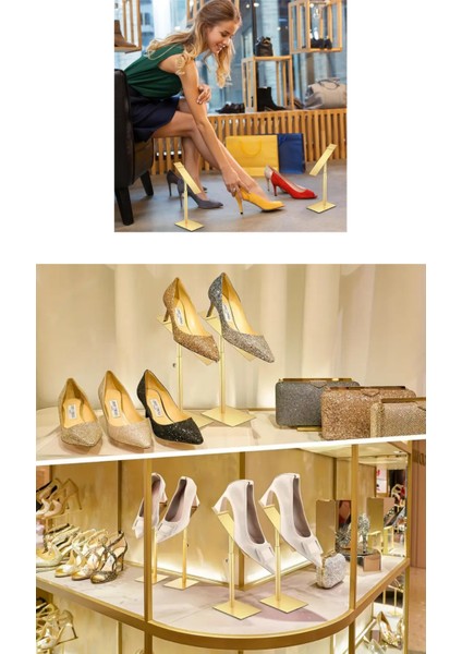Paslanmaz Satine Mat Gold Çelik Ayarlanabilir Ayakkabı Standı modelleri