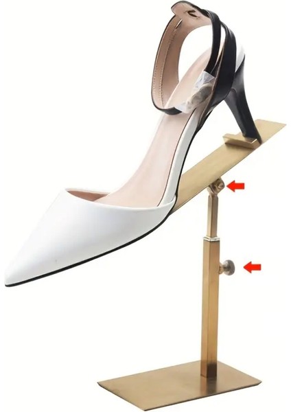 Paslanmaz Satine Mat Gold Çelik Ayarlanabilir Ayakkabı Standı