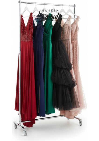 Yüksekli Ayarlı Tekerlekli Abiye Elbise Gelinlik Standı modelleri