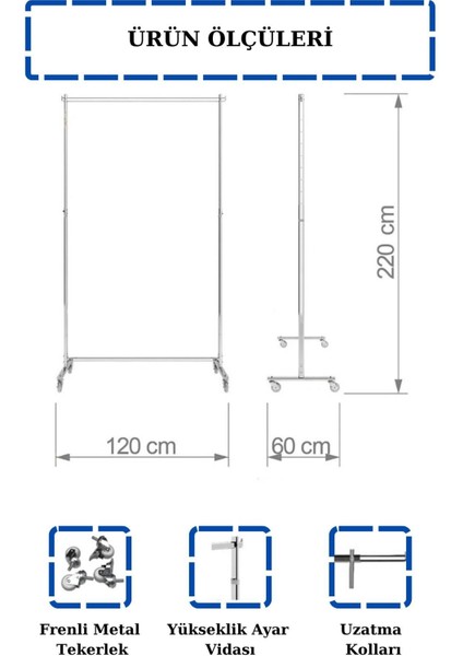 Yüksekli Ayarlı Tekerlekli Abiye Elbise Gelinlik Standı indirimleri