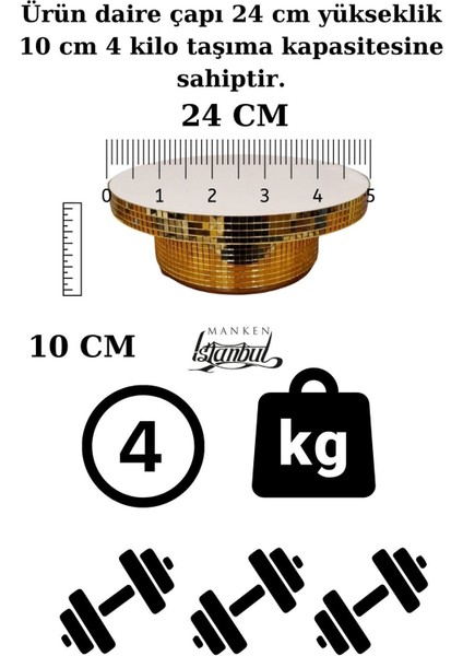 Gold Kaplama 24 cm Çap 220 Volt Elektrik Ile Çalışan Tek Yönlü Döner Platform Fotoğraf Çekim Standı fiyatları