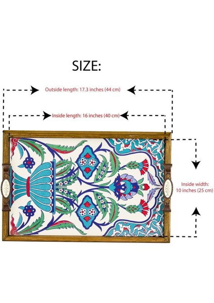 El Yapımı Ahşap ve Seramik Servis Tepsisi fiyatları
