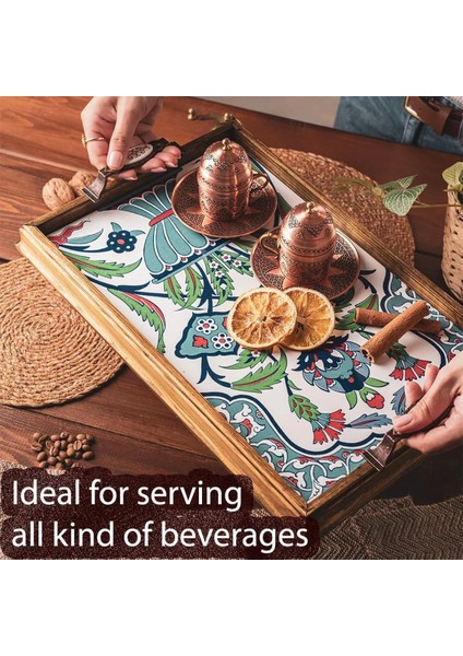 El Yapımı Ahşap ve Seramik Servis Tepsisi modelleri