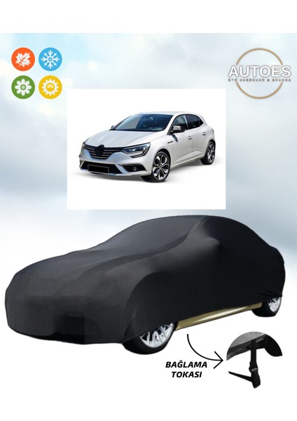 Renault Megane 4 Sedan Branda Lüx Kalite Araba Brandası,oto Branda Alttan Bağlantı Tokalı Siyah
