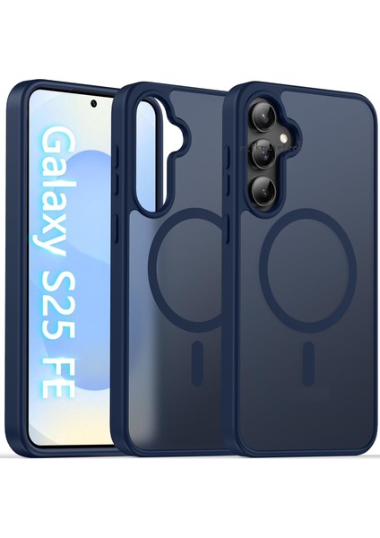 Samsung Galaxy S25 Fe Kılıf Kamera Çıkıntılı Mat Magsafe Wireless Şarj Destekli Renkli Hassas Butonlu Kapak