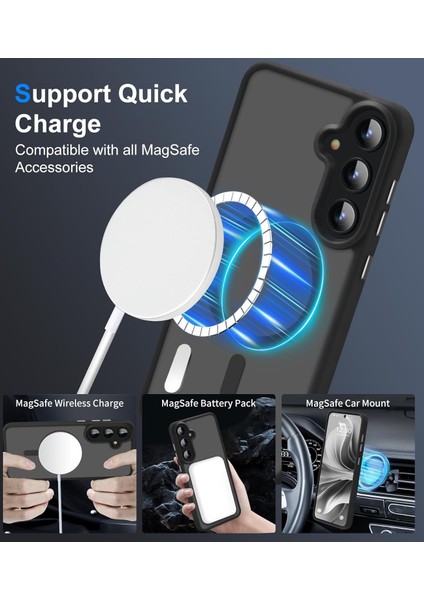 Samsung Galaxy S25 Fe Kılıf Kamera Çıkıntılı Mat Magsafe Wireless Şarj Destekli Renkli Hassas Butonlu Kapak fiyatları