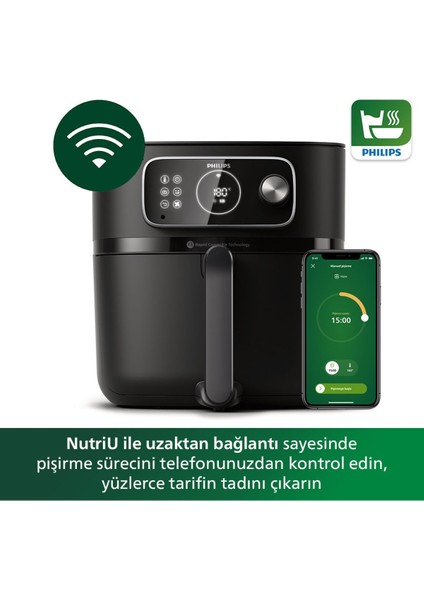 Geniş Kapasiteli Akıllı Hava Fritöz, Siyah Renkli, Çok Işlevli, Kolay Kullanım
