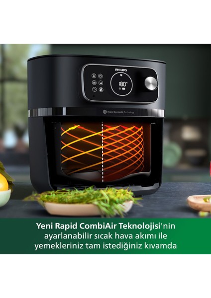 Geniş Kapasiteli Akıllı Hava Fritöz, Siyah Renkli, Çok Işlevli, Kolay Kullanım fırsatları