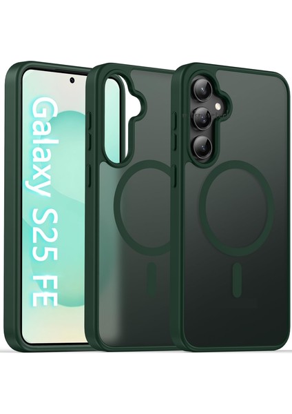 Samsung Galaxy S25 Fe Kılıf Kamera Çıkıntılı Mat Magsafe Wireless Şarj Destekli Renkli Hassas Butonlu Kapak