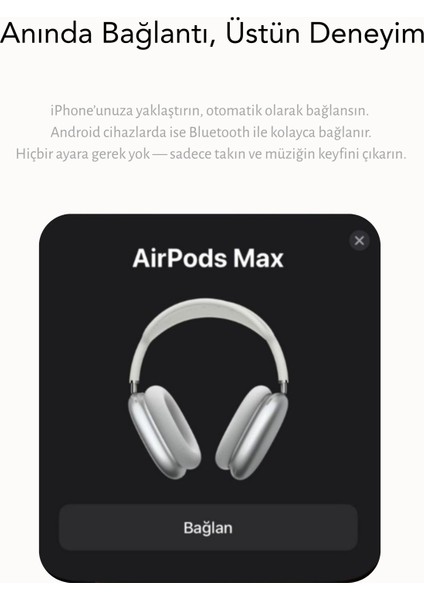 Airpods Max Fileli Kulak Üstü Bluetooth Kulaklık ve Kılıf Pop-Up Aktif Gürültü Engelleme-Şeffaf Modu iPhone Uyumlu (Turuncu) fırsatları