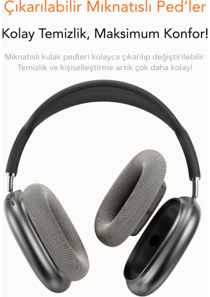 Airpods Max Fileli Kulak Üstü Bluetooth Kulaklık ve Kılıf Pop-Up Aktif Gürültü Engelleme-Şeffaf Modu iPhone Uyumlu (Yıldız Işığı) fiyatları