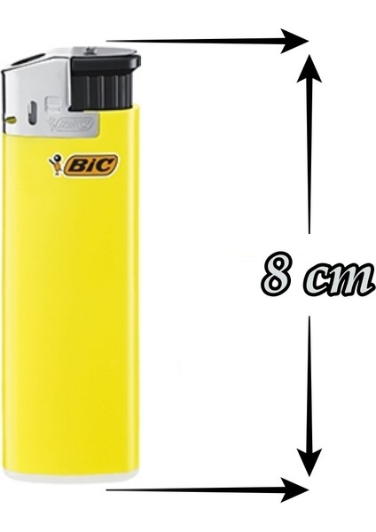 J8 Elektronik Çakmak Sarı Renk 2 Adet (Ebat:8 Cm) fiyatları