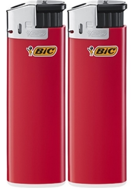 J8 Elektronik Çakmak Kırmızı Renk 2 Adet (Ebat:8 Cm)