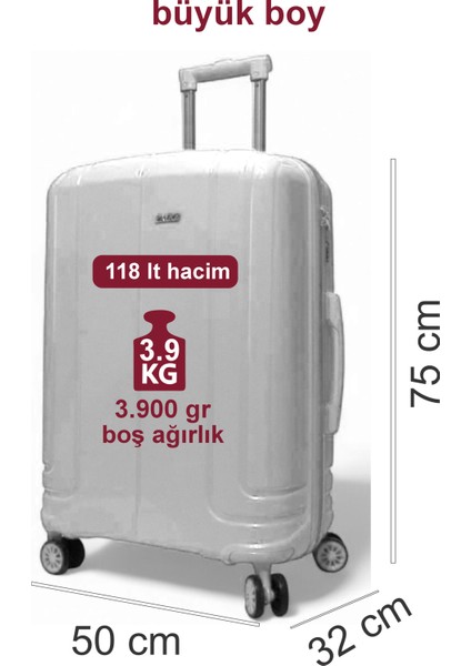 Pp Esnek Kırılmaz Büyük Boy Valiz 75 cm indirimleri