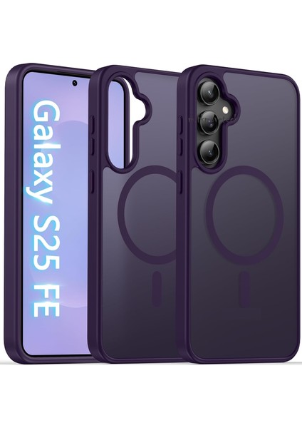 Samsung Galaxy S25 Fe Kılıf Kamera Çıkıntılı Mat Magsafe Wireless Şarj Destekli Renkli Hassas Butonlu Kapak