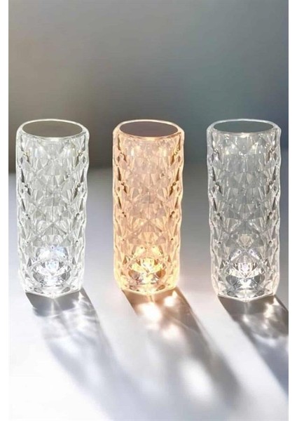 Sepetim Gece Lambası Kristal Lamba Dokunmatik Şarjlı Hediyelik