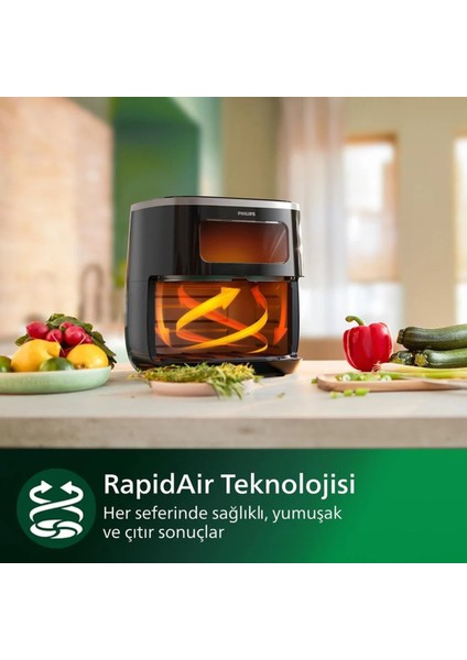 7 Ön Ayarlı Dokunmatik Ekranlı Sağlıklı Hava Fritözü, Xl 5,6lt, Rapidair Teknolojisi modelleri