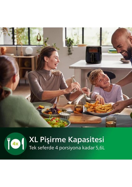 7 Ön Ayarlı Dokunmatik Ekranlı Sağlıklı Hava Fritözü, Xl 5,6lt, Rapidair Teknolojisi indirimleri