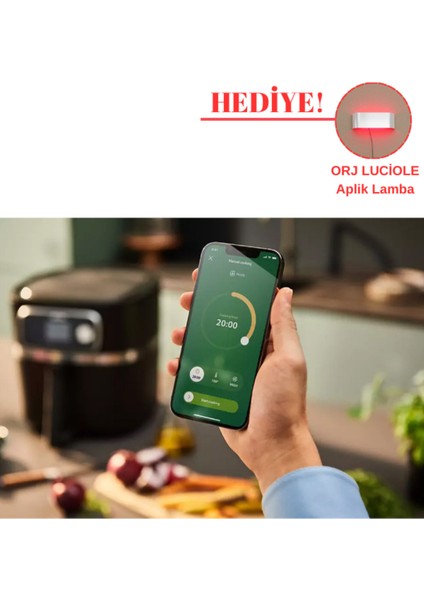 Büyük ve Şık 8,3l Ultra Premium Çok Fonksiyonlu Hava Fritöz + Lambader Hediyesi