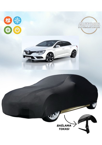 Renault Megane 4 Sedan 2018 Model Araba Brandası,oto Branda Alttan Bağlantı Tokalı Siyah