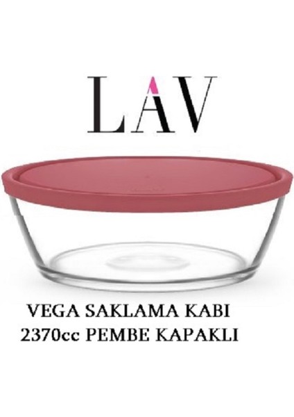 Feyzade Vega Saklama Kabı 1 Adet 2370CC Pembe Kapaklı
