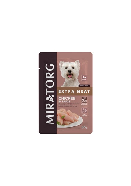 Adult Mini Gravy Tavuk Etli Küçük Irk Köpek Yaş Maması 85 gr
