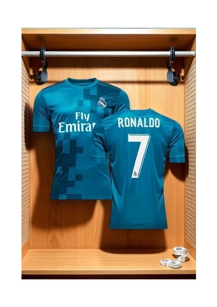 Real Madrid Ronaldo 2018 Deplasman Turkuaz Yetişkin Halı Saha Forması fiyatları