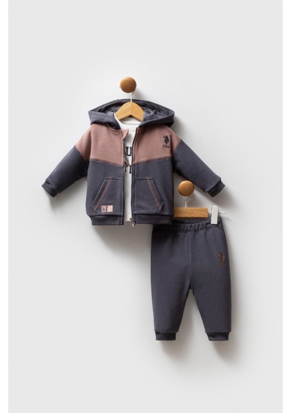 U.s. Polo Assn Erkek Bebek 3'lü Takım Füme