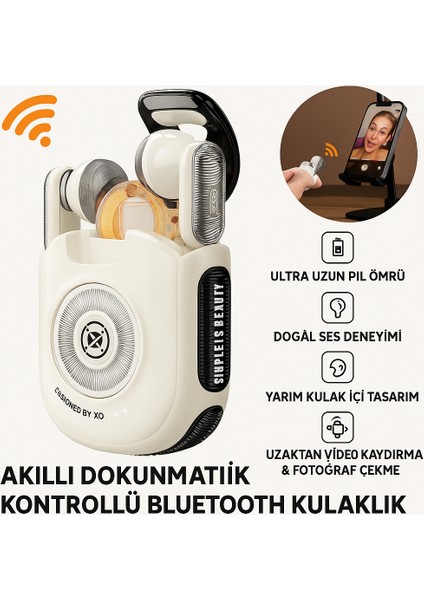 Akıllı Dokunmatik Kontrollü Bluetooth Kulaklık – Uzaktan Video Kaydırma & Fotoğraf Çekme