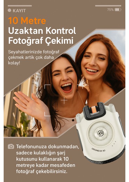 Akıllı Dokunmatik Kontrollü Bluetooth Kulaklık – Uzaktan Video Kaydırma & Fotoğraf Çekme fiyatları