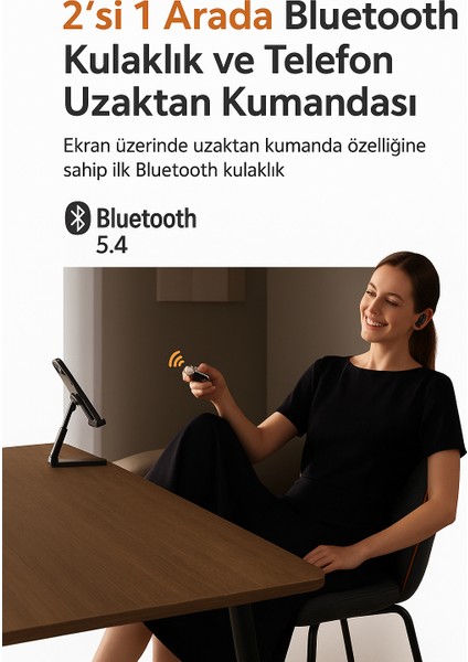 Akıllı Dokunmatik Kontrollü Bluetooth Kulaklık – Uzaktan Video Kaydırma & Fotoğraf Çekme