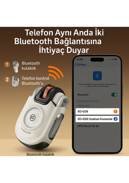 Akıllı Dokunmatik Kontrollü Bluetooth Kulaklık – Uzaktan Video Kaydırma & Fotoğraf Çekme