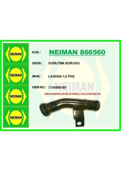 Soğutma Borusu Laguna1.9 F9Q