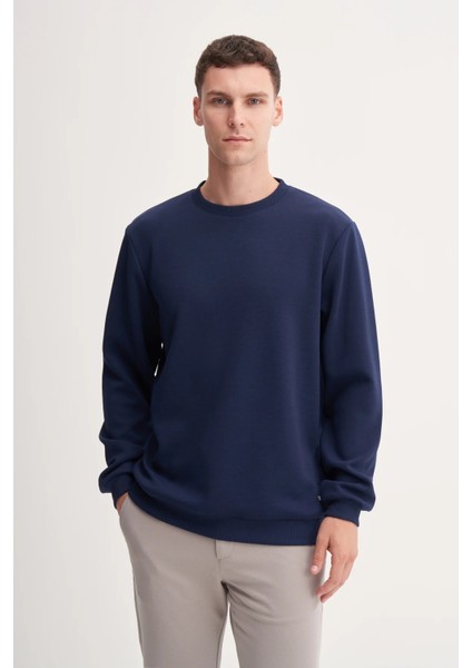 Premium Ince Desenli Jakar Viskon Karışımlı Regular Fit Sweatshirt fiyatları