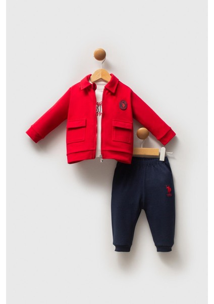 U.s. Polo Assn Erkek Bebek 3'lü Takım Kırmızı