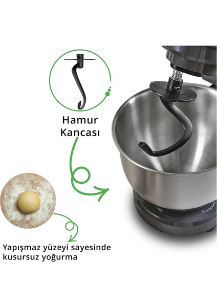 1300W Standlı Mikser, Güçlü ve Şık Tasarım, Kullanışlı ve Dayanıklı fırsatları