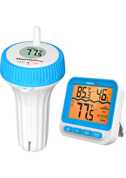 TP211B Yüzen Kablosuz Su Geçirmez Sensör+Monitör Havuz Sıcaklık Termometresi