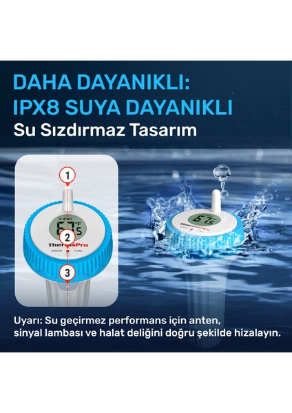 TP211B Yüzen Kablosuz Su Geçirmez Sensör+Monitör Havuz Sıcaklık Termometresi fiyatları