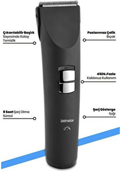 GM-7135 Şarjlı Saç Kesme Makinesi